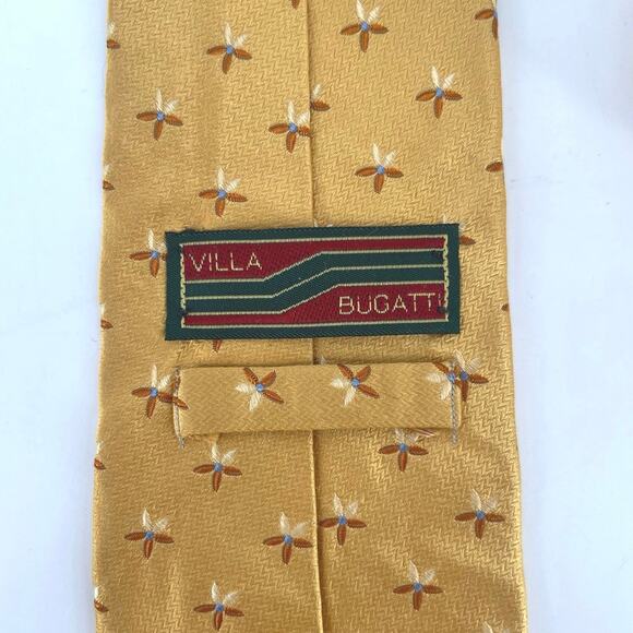 90s Villa Bugatti silk neck tie 1990s vintage - Picture 3 of 6